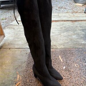 TOP Moda Elegant Black Over-the-Knee Boots